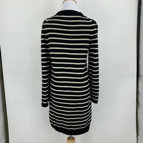 Madewell Stripe Wool Sweater Dress Womens S Small Stripe Button Long Sleeve - Picture 5 of 13